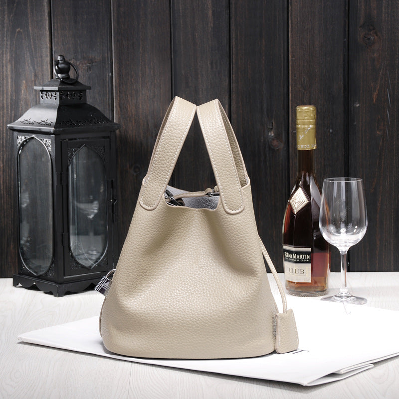 Women's Lunch Box Head Cowhide Genuine Leather Handbags