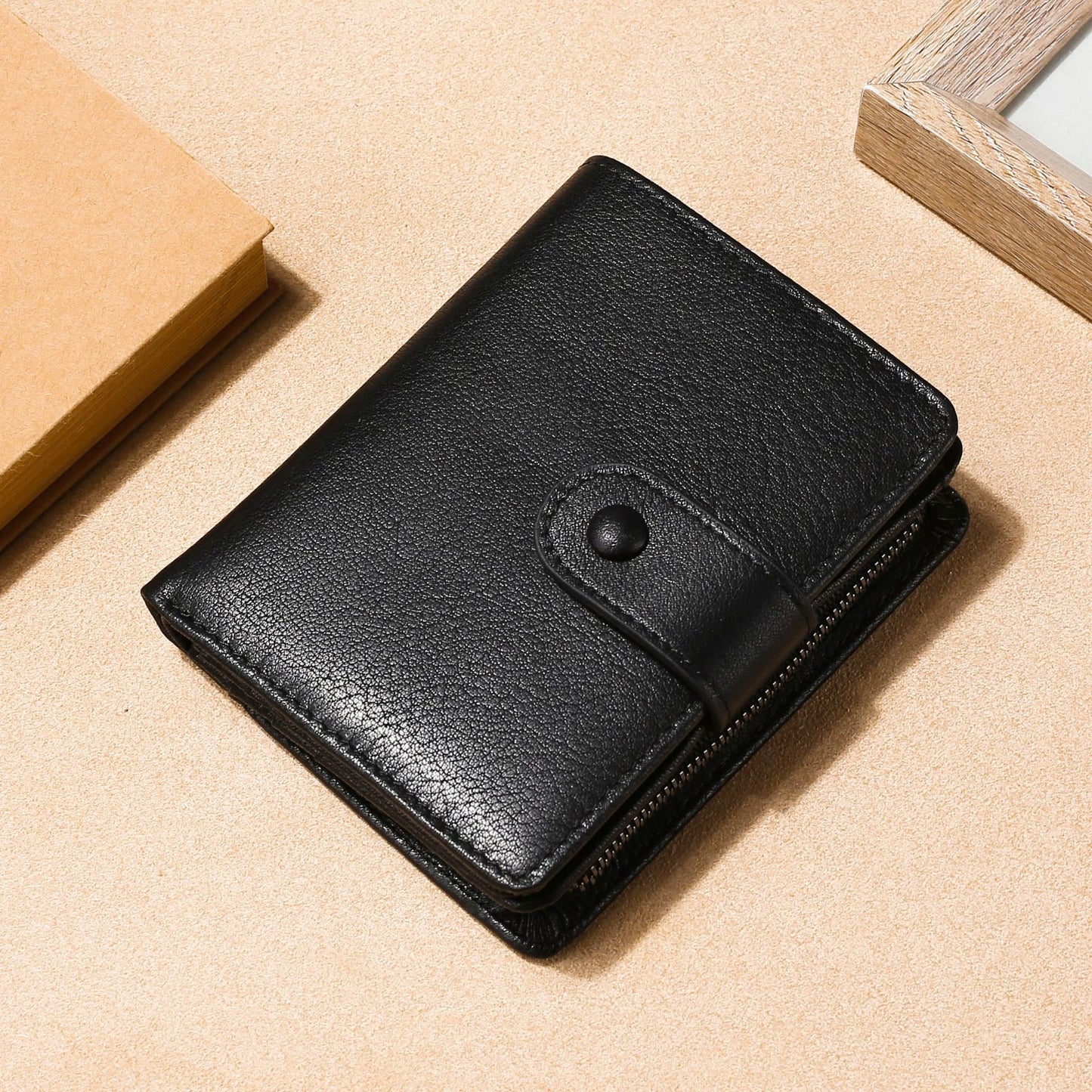 Men's Crazy Horse Leather Retro Short Men's Wallets
