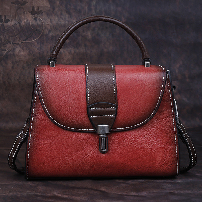 First Layer Cowhide Fashion Retro Style Shoulder Bags