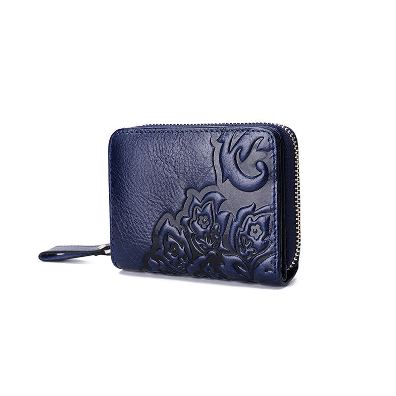 Women's First Layer Cowhide Short Multiple Slots Trendy Genuine Ladies Wallets