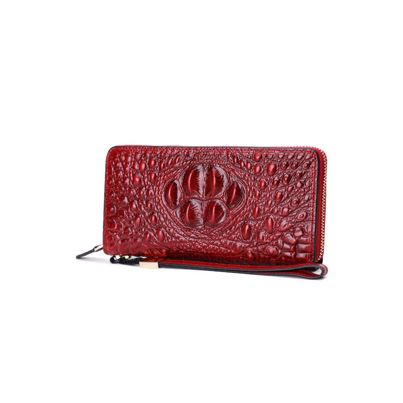 Women's Layer Cowhide Crocodile Pattern Genuine Leather Ladies Wallets
