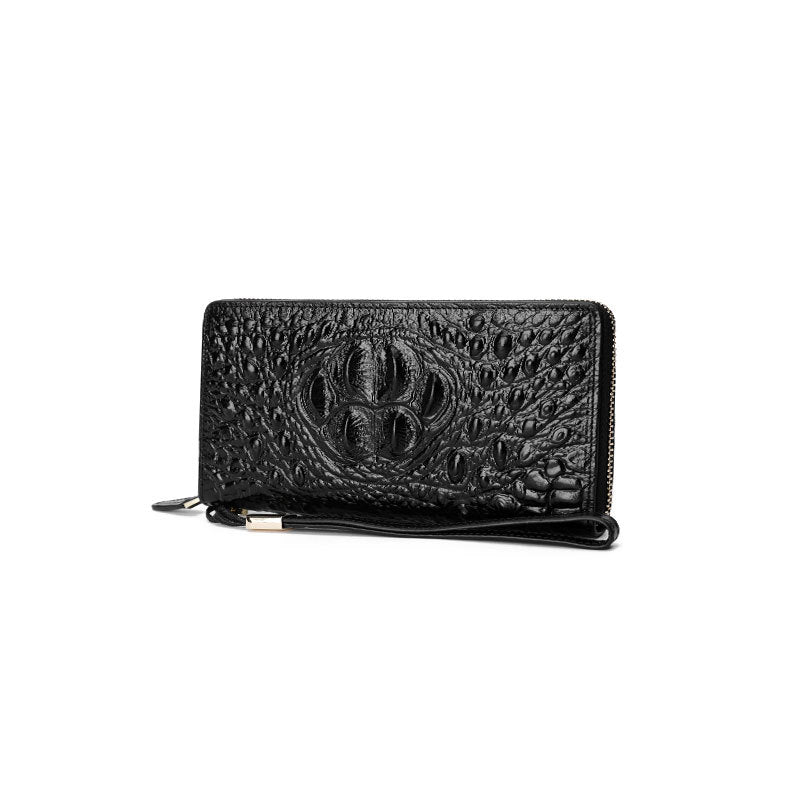 Women's Layer Cowhide Crocodile Pattern Genuine Leather Ladies Wallets