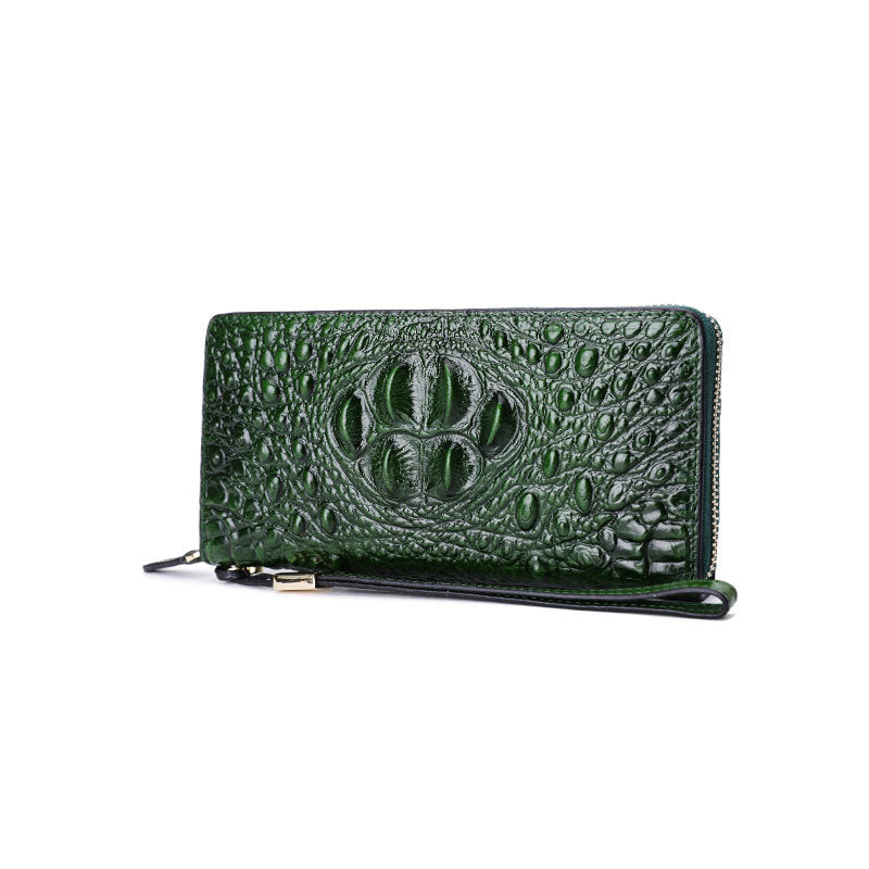 Women's Layer Cowhide Crocodile Pattern Genuine Leather Ladies Wallets