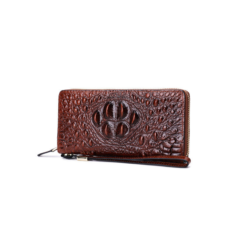Women's Layer Cowhide Crocodile Pattern Genuine Leather Ladies Wallets