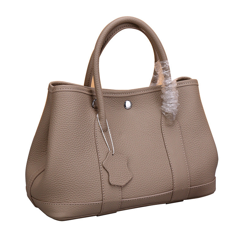 Women's Lychee Pattern Vintage Stylish Genuine Leather Handbags