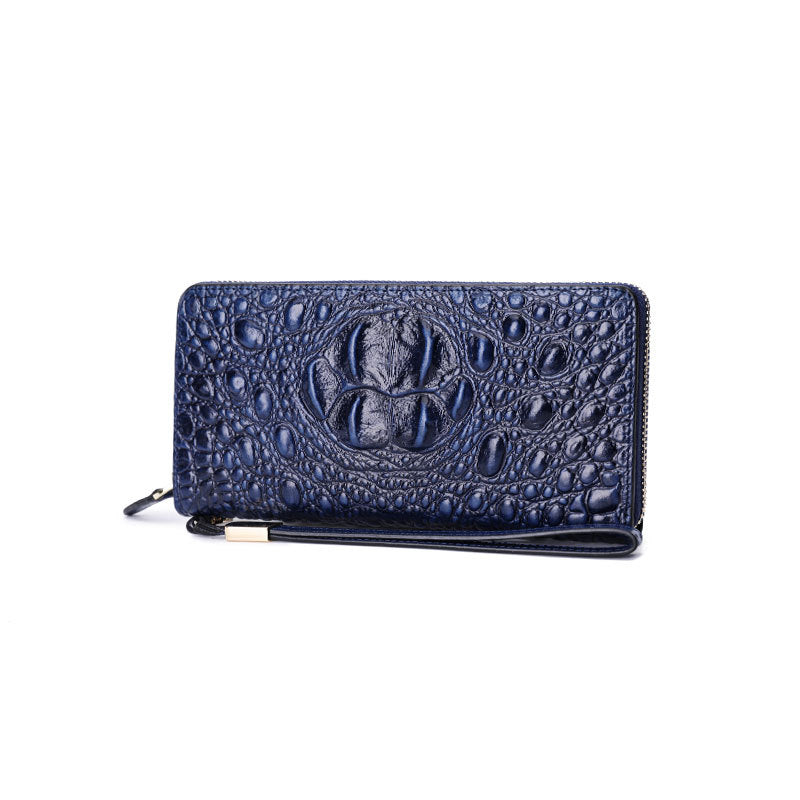 Women's Layer Cowhide Crocodile Pattern Genuine Leather Ladies Wallets