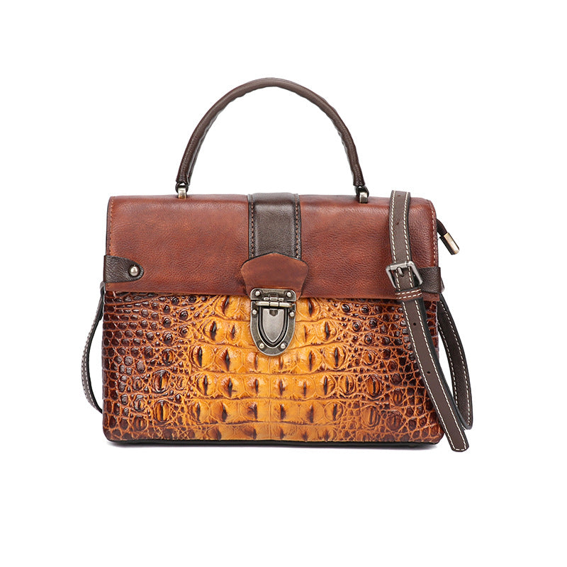 Layer Cowhide Chinese Style Retro Embossing Shoulder Bags