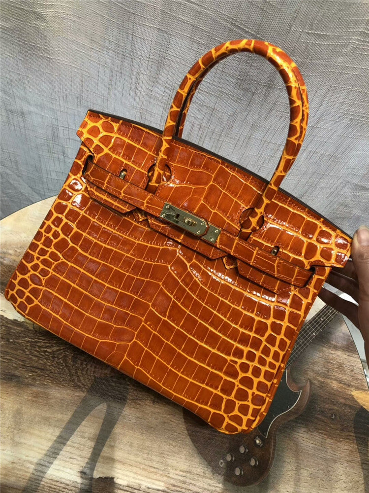 Platinum Macaron Series Crocodile Pattern Portable Shoulder Bags