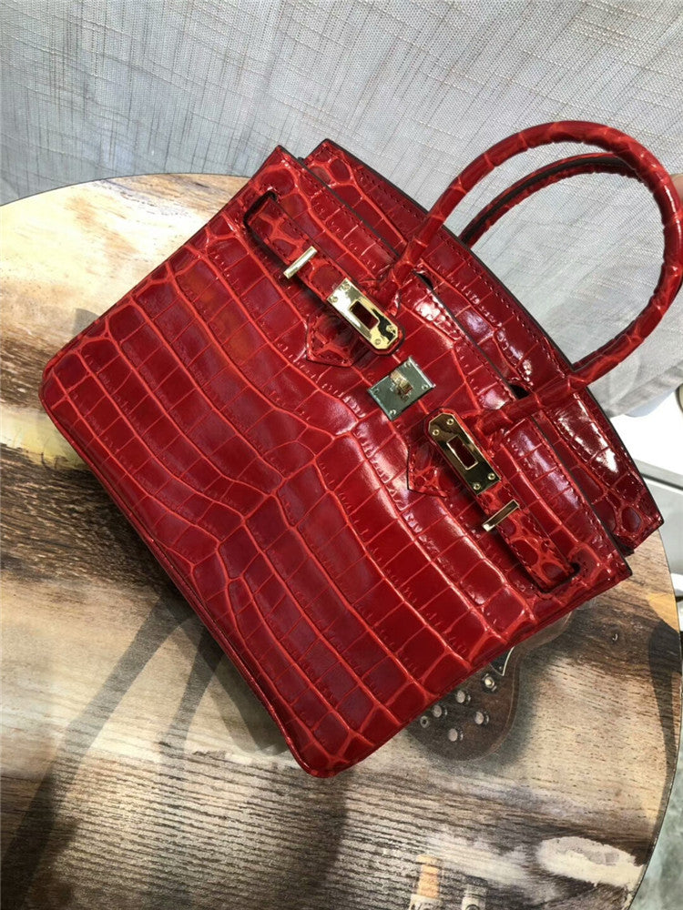 Platinum Macaron Series Crocodile Pattern Portable Shoulder Bags