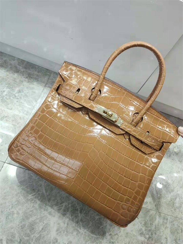 Platinum Macaron Series Crocodile Pattern Portable Shoulder Bags