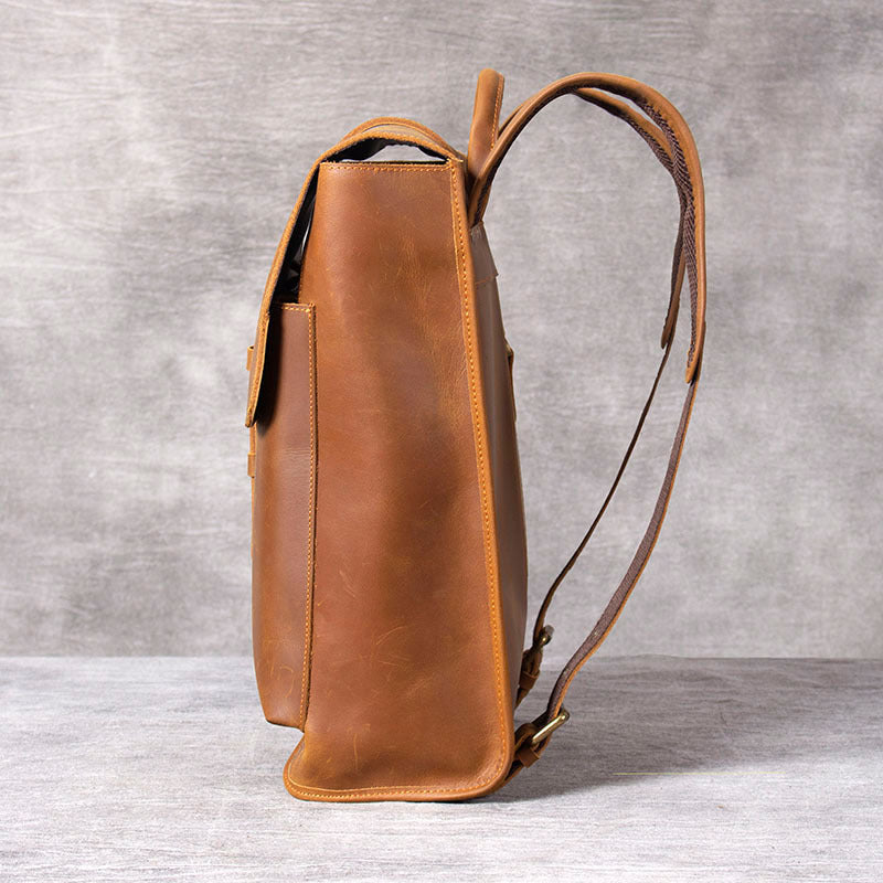 Men's Layer Leather Retro Handmade Genuine Crazy Backpacks