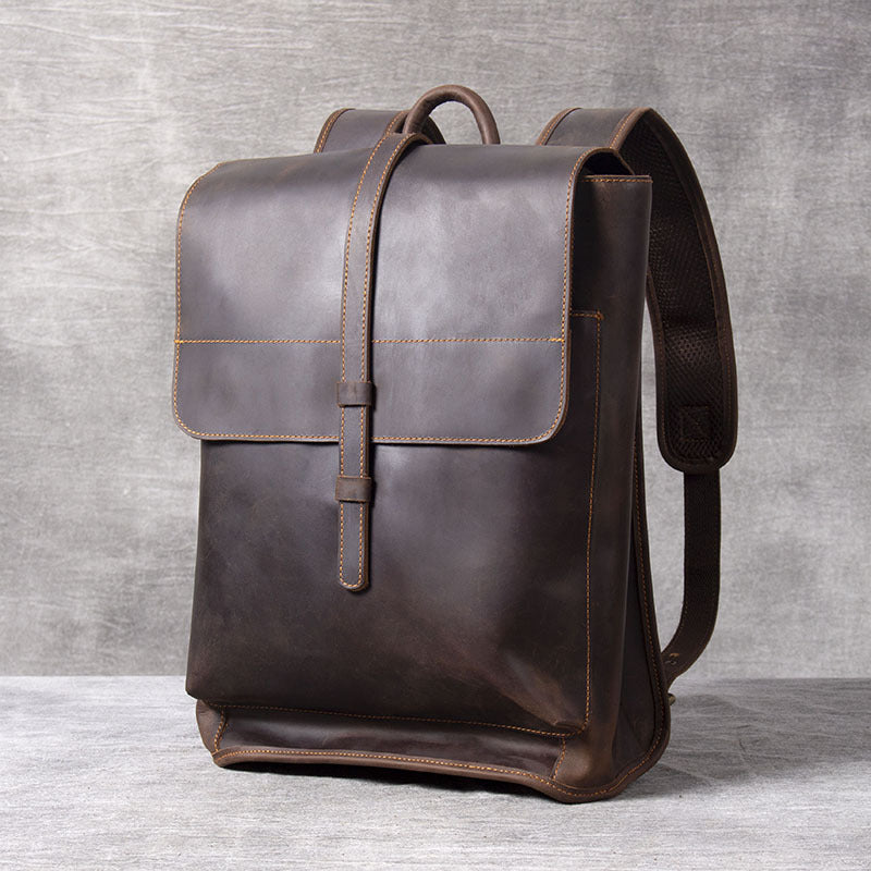 Men's Layer Leather Retro Handmade Genuine Crazy Backpacks