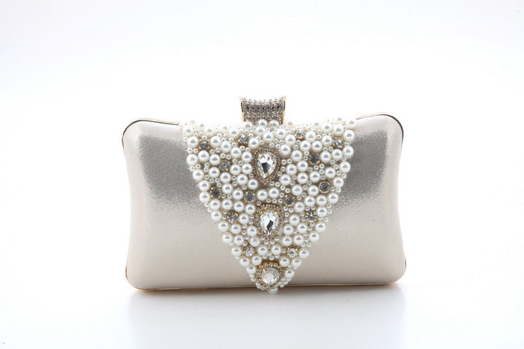 Pearl Rhinestone Cheongsam Dress Garment One Hand Shoulder Bags