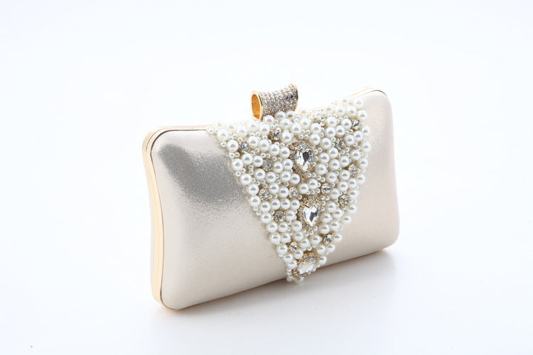 Pearl Rhinestone Cheongsam Dress Garment One Hand Shoulder Bags