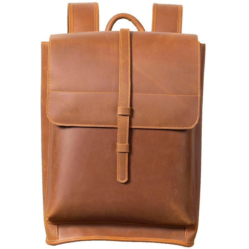 Men's Layer Leather Retro Handmade Genuine Crazy Backpacks