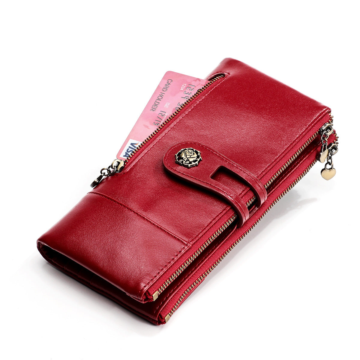 Women's Retro Leather Swiping Long Fashion Clutch Ladies Wallets