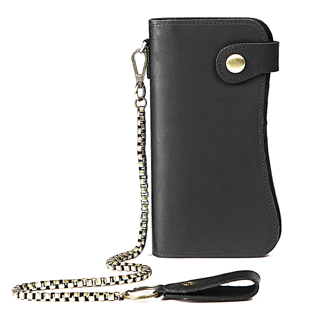 Men's Horse Leather Long Vintage Genuine Iron Men's Wallets