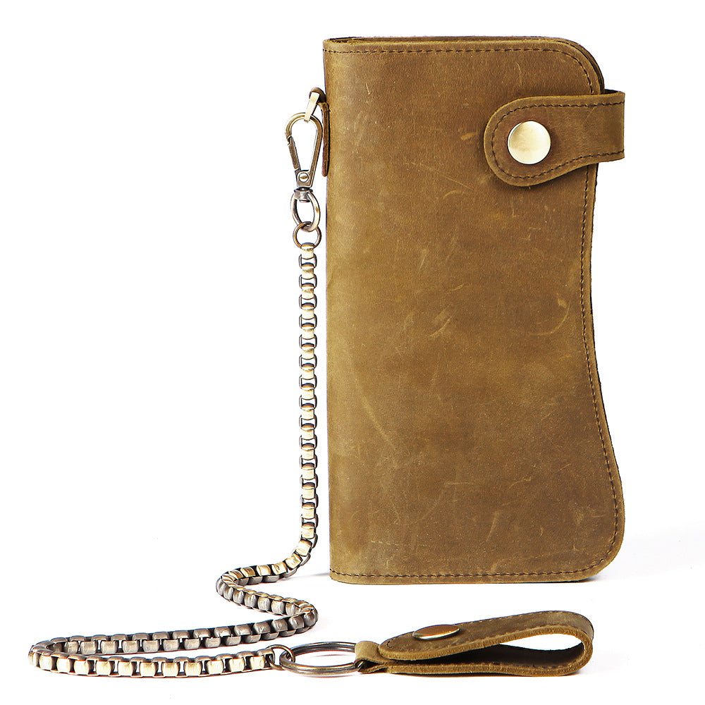 Men's Horse Leather Long Vintage Genuine Iron Men's Wallets
