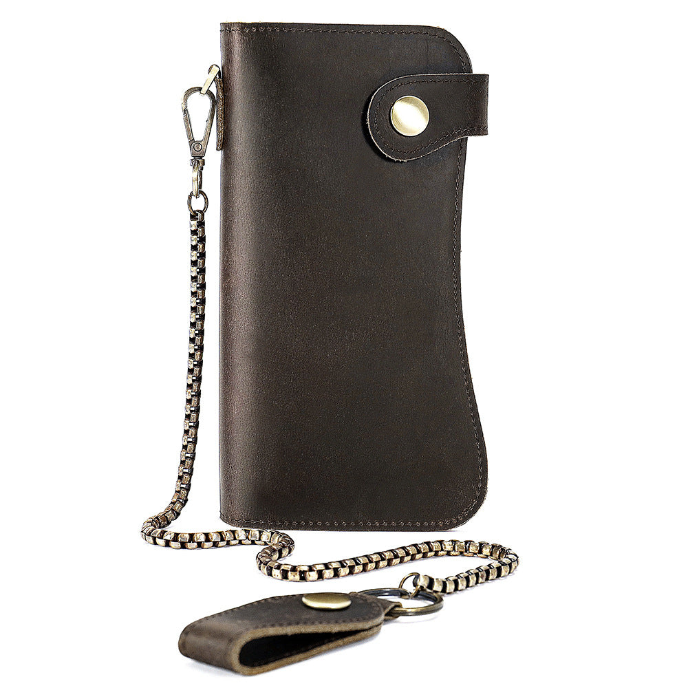 Men's Horse Leather Long Vintage Genuine Iron Men's Wallets