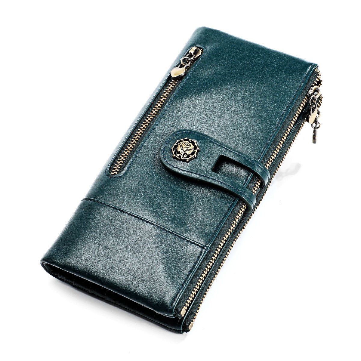 Women's Retro Leather Swiping Long Fashion Clutch Ladies Wallets
