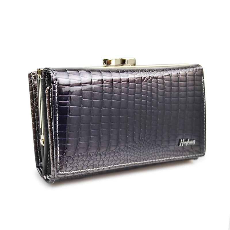 Women's Short Russian Genuine Leather Banknote Mobile Ladies Wallets