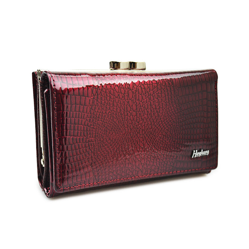 Women's Short Russian Genuine Leather Banknote Mobile Ladies Wallets