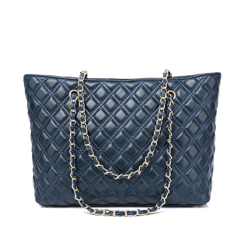 Women's Classic Style Sheepskin Diamond Chain Genuine Shoulder Bags