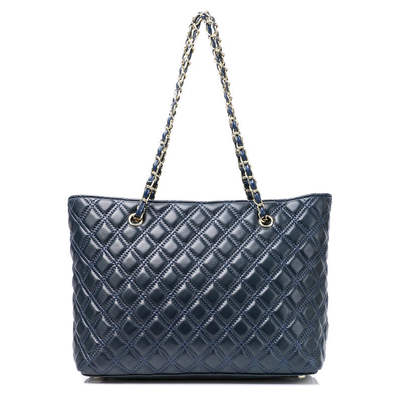 Women's Classic Style Sheepskin Diamond Chain Genuine Shoulder Bags