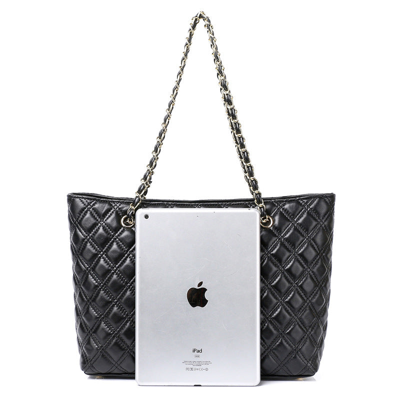 Women's Classic Style Sheepskin Diamond Chain Genuine Shoulder Bags