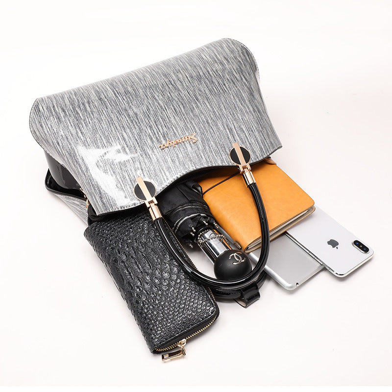 Women's Fashion Female Patent Leather Mother Bags