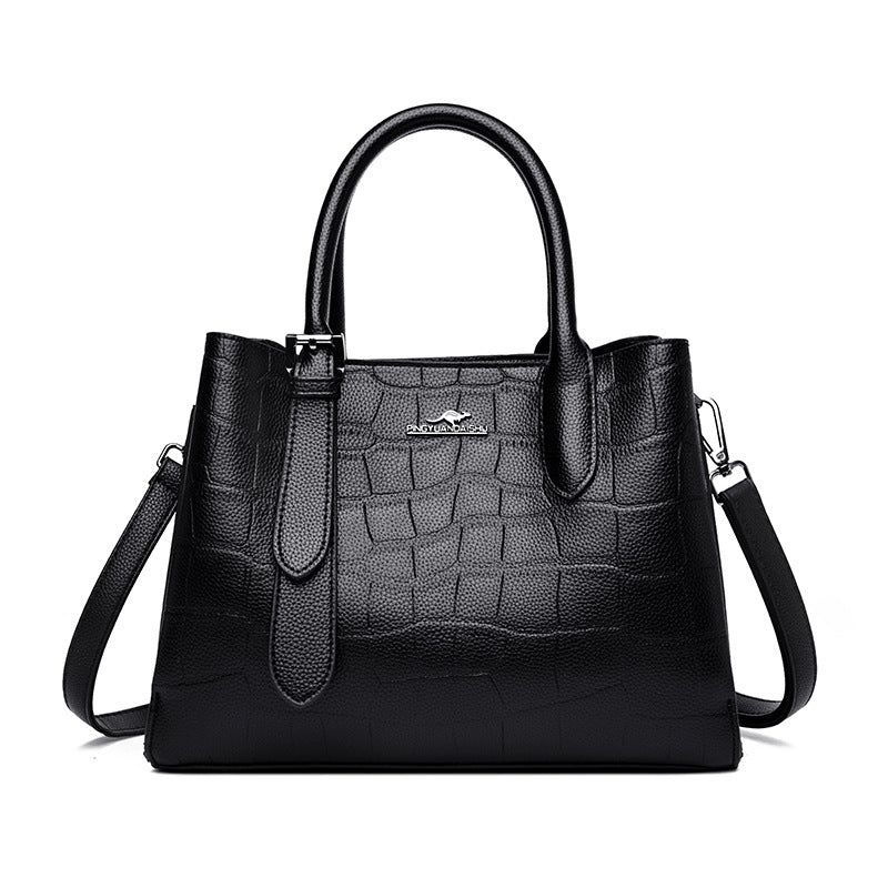 Women's Leather Versatile Large Capacity Mom Cross Handbags