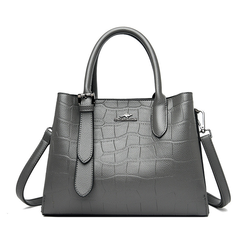 Women's Leather Versatile Large Capacity Mom Cross Handbags