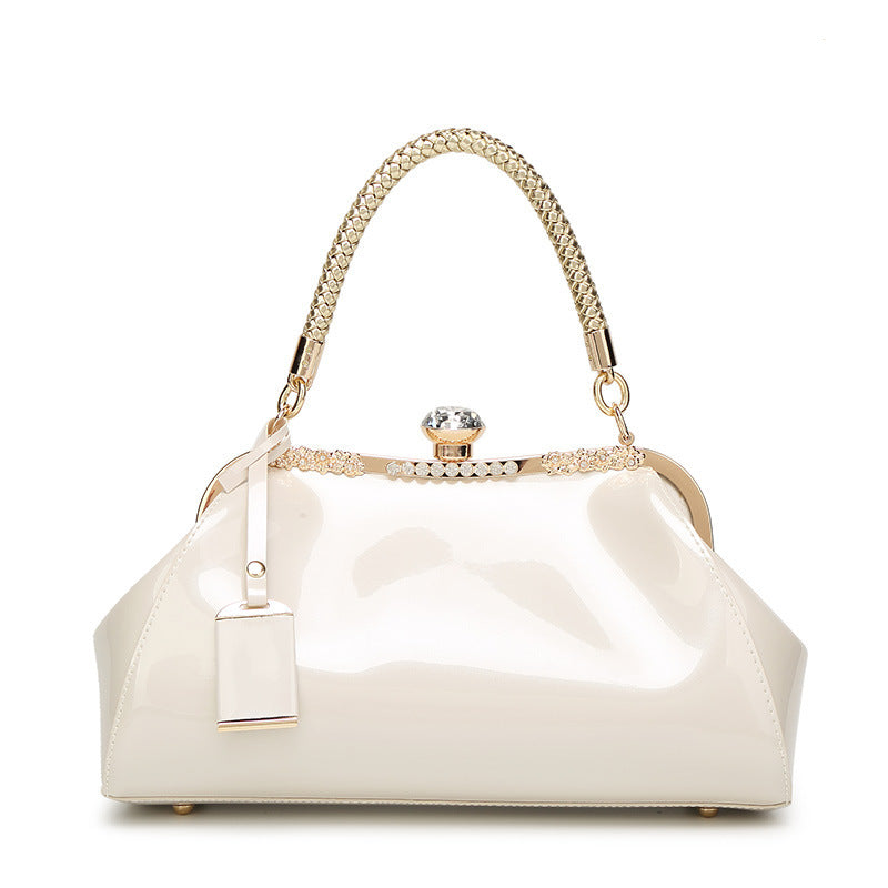 Women's Fashion Patent Leather Shiny Bride Wedding Handbags