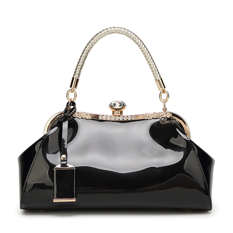 Women's Fashion Patent Leather Shiny Bride Wedding Handbags