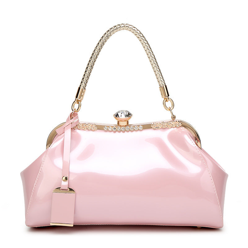 Women's Fashion Patent Leather Shiny Bride Wedding Handbags