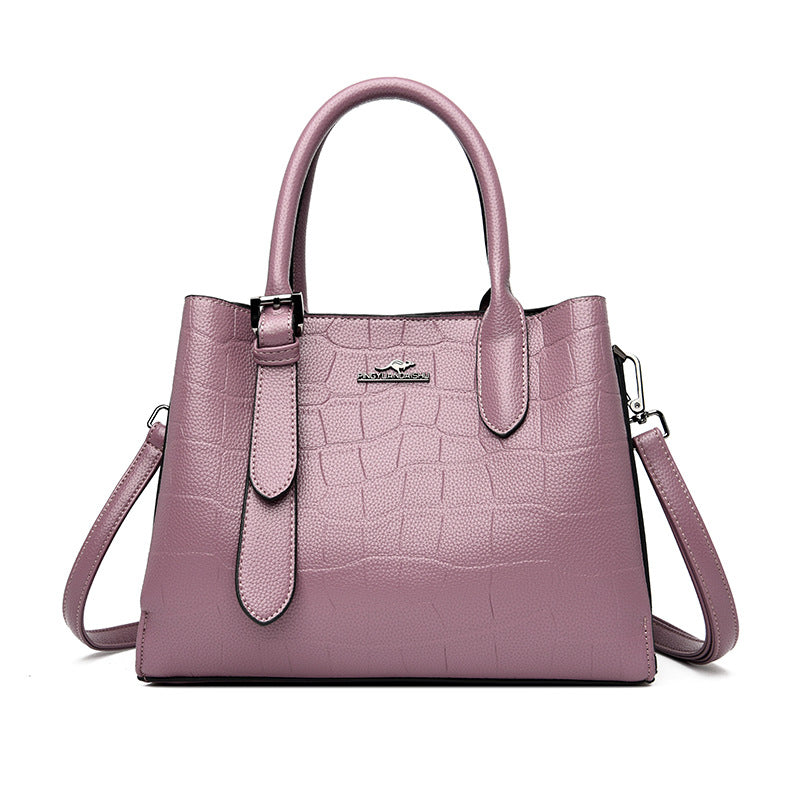 Women's Leather Versatile Large Capacity Mom Cross Handbags