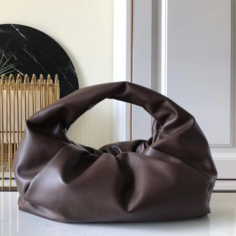 Hand Croissant Large Capacity Clip Pleated Handbags