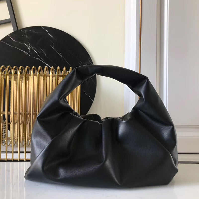 Hand Croissant Large Capacity Clip Pleated Handbags