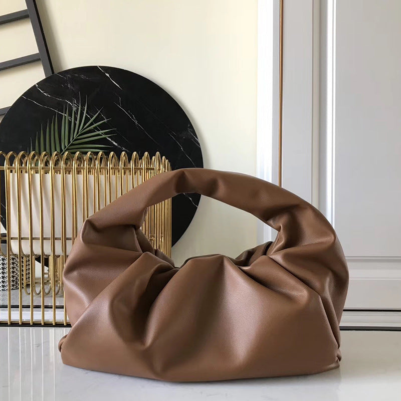 Hand Croissant Large Capacity Clip Pleated Handbags