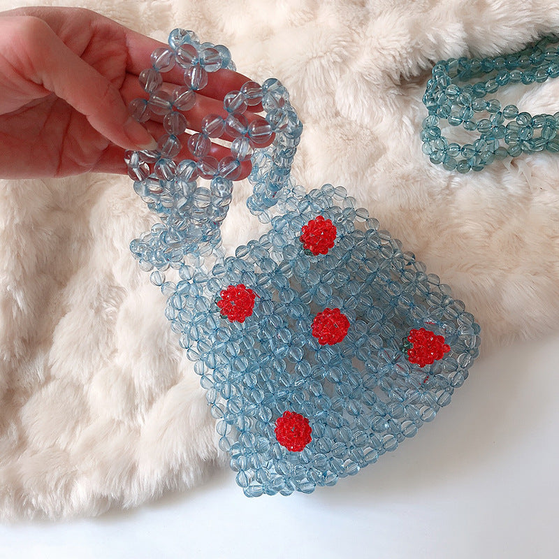 Women's Flower Transparent Beaded Cute Handmade Crystal Handbags