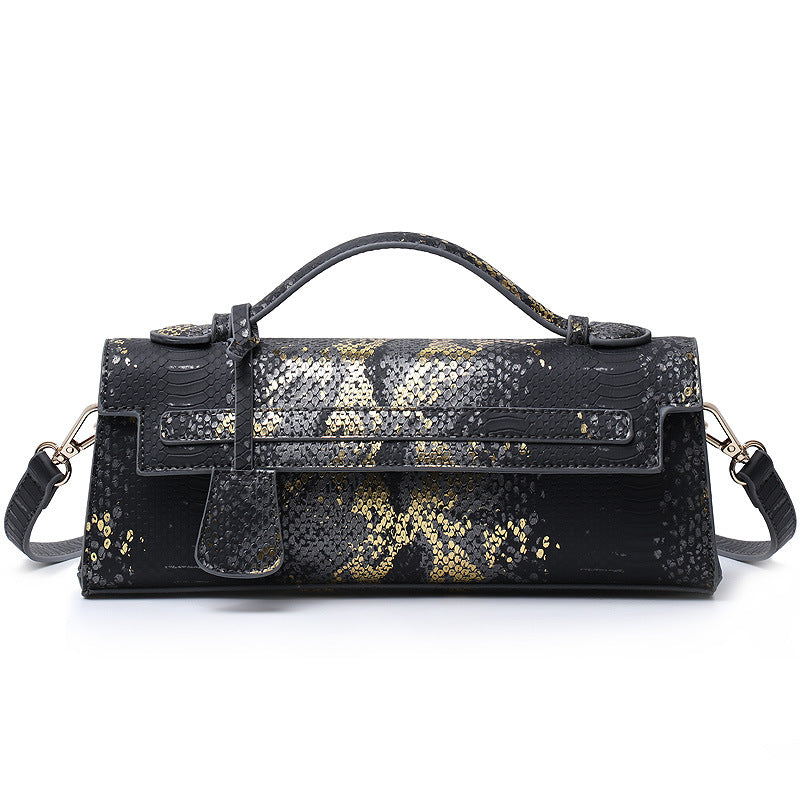Women's Slouchy Long Ostrich Grain Portable Shoulder Bags