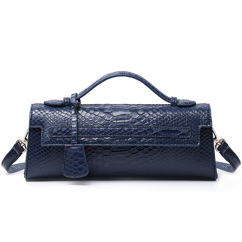 Women's Slouchy Long Ostrich Grain Portable Shoulder Bags