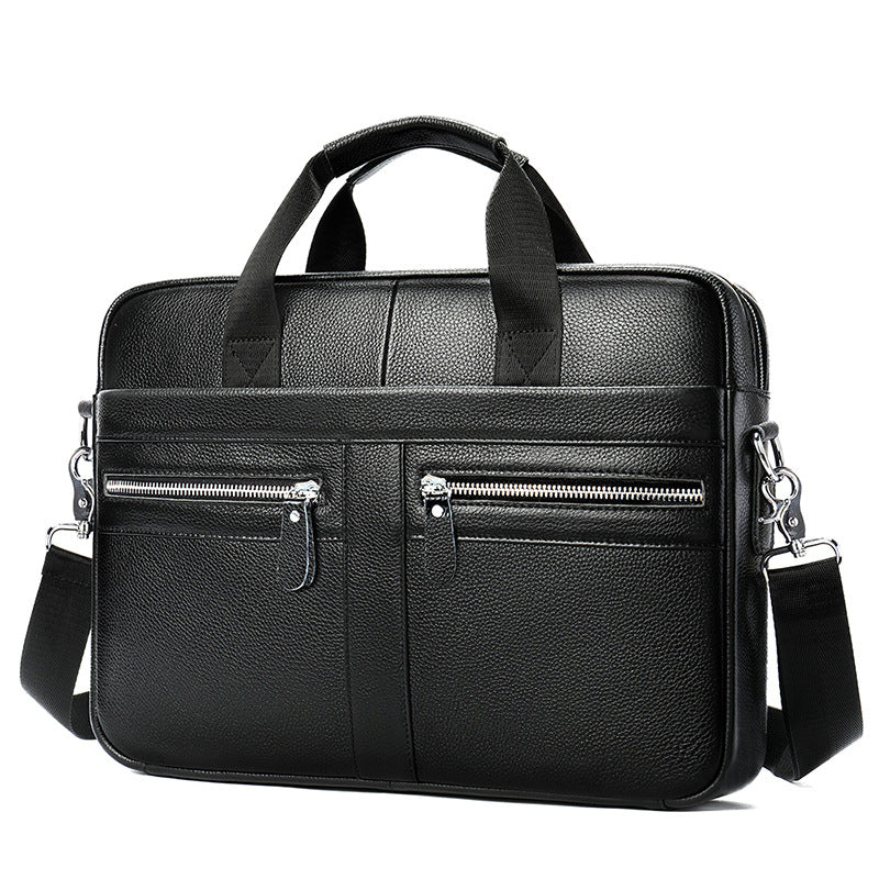 Men's First Layer Cowhide Genuine Leather Computer Men's Briefcases