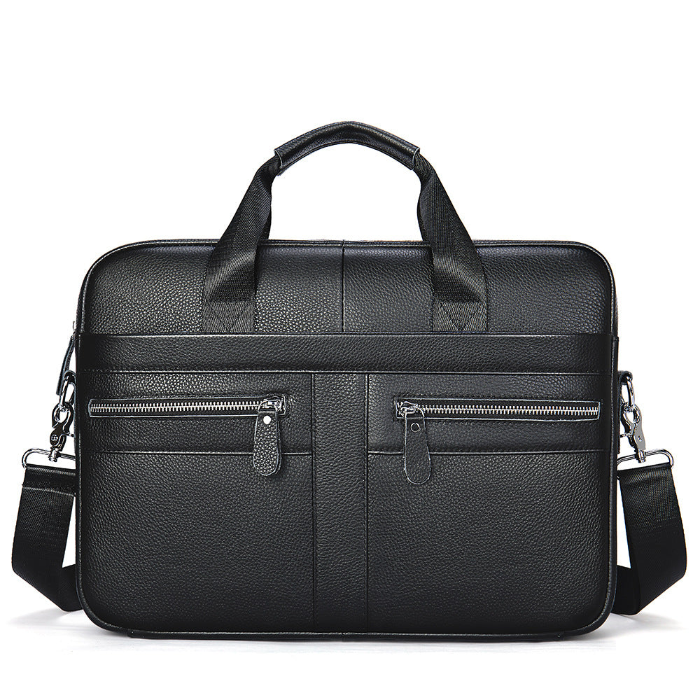 Men's First Layer Cowhide Genuine Leather Computer Men's Briefcases