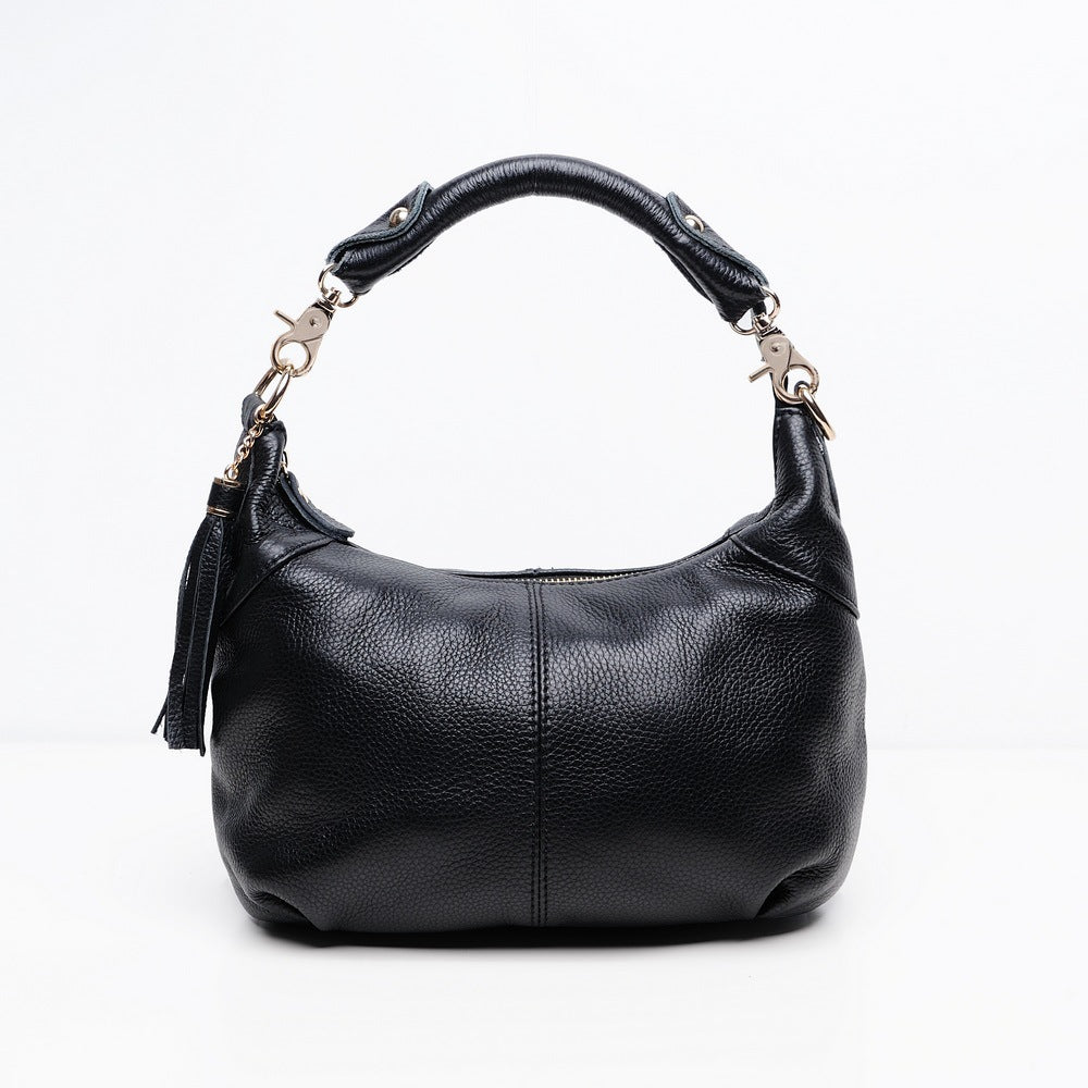 Women's Retro Fashion Portable Tassel Leather Shoulder Bags