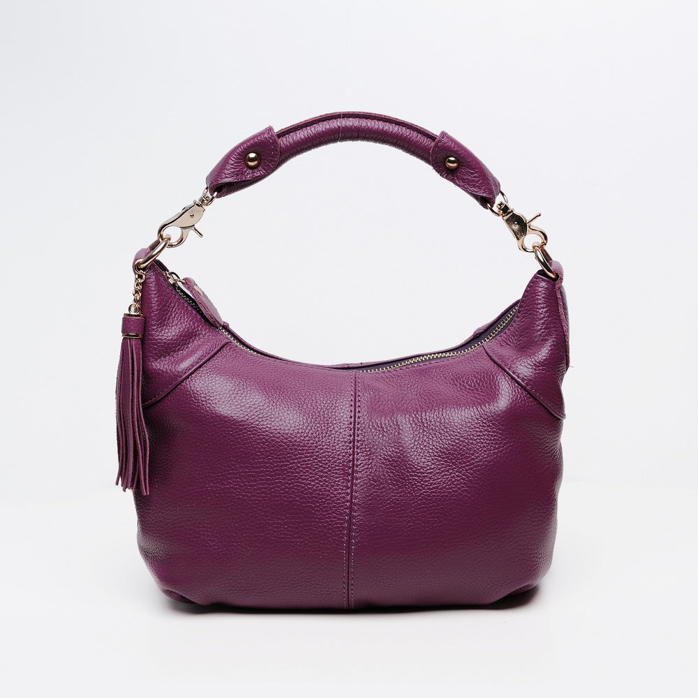 Women's Retro Fashion Portable Tassel Leather Shoulder Bags