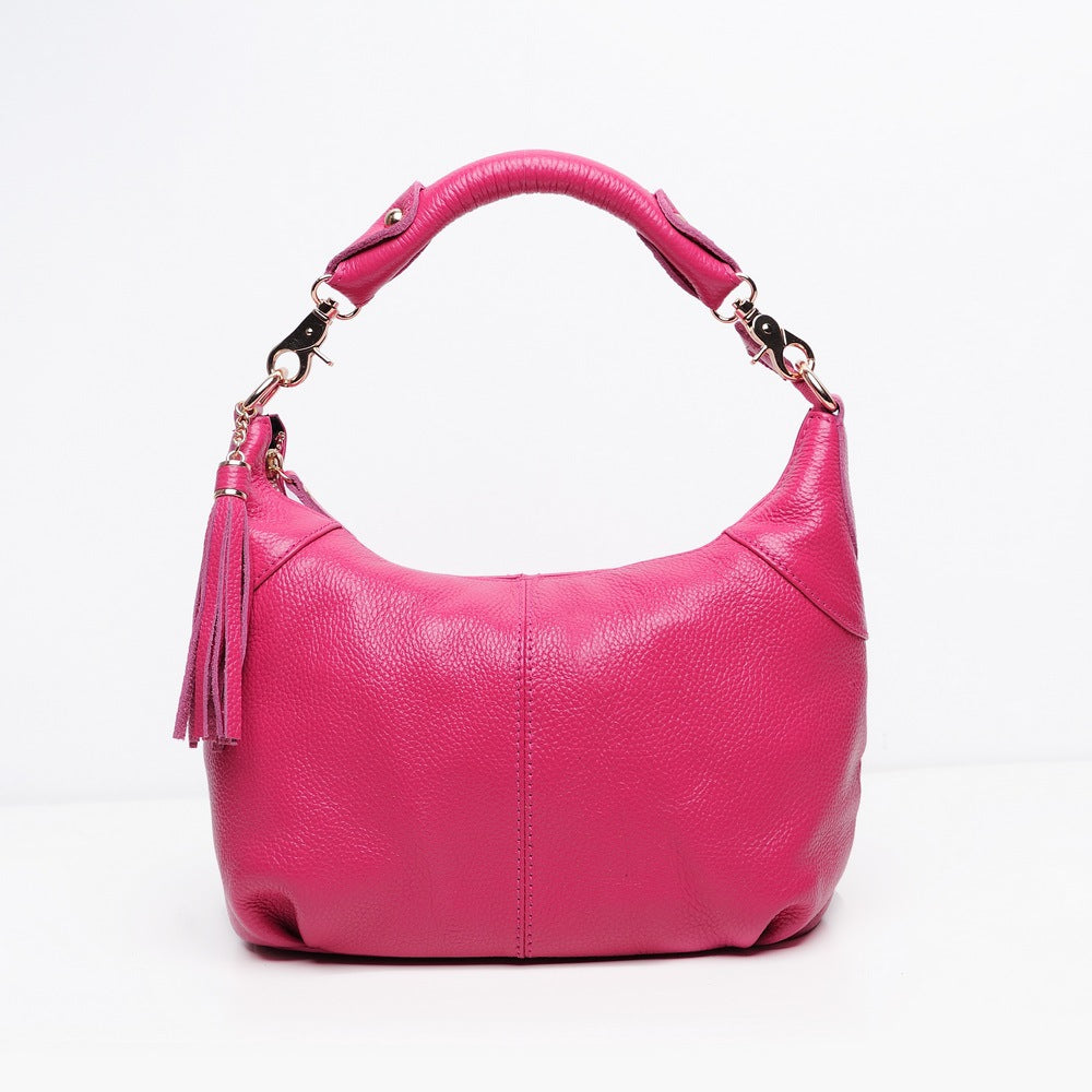 Women's Retro Fashion Portable Tassel Leather Shoulder Bags