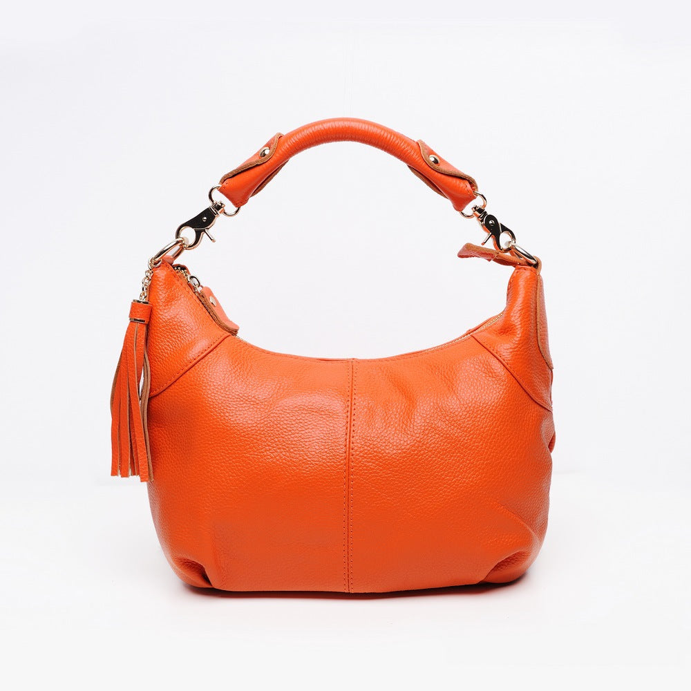 Women's Retro Fashion Portable Tassel Leather Shoulder Bags