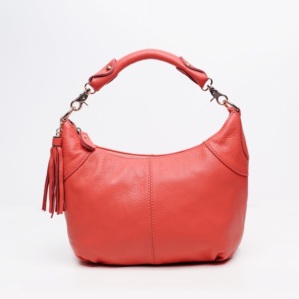 Women's Retro Fashion Portable Tassel Leather Shoulder Bags