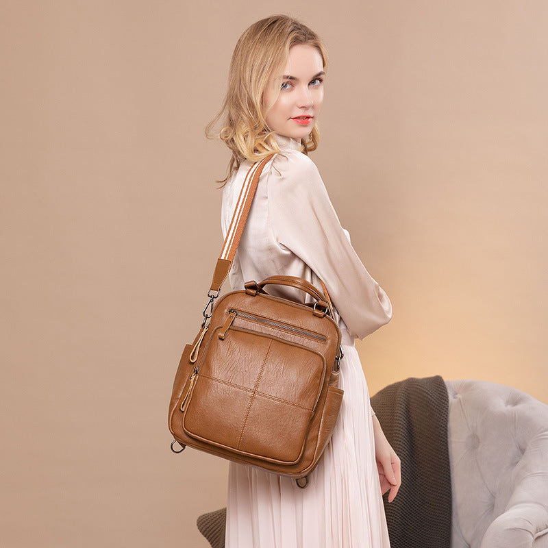 Women's Creative Attractive Leather Korean Multifunctional Backpacks